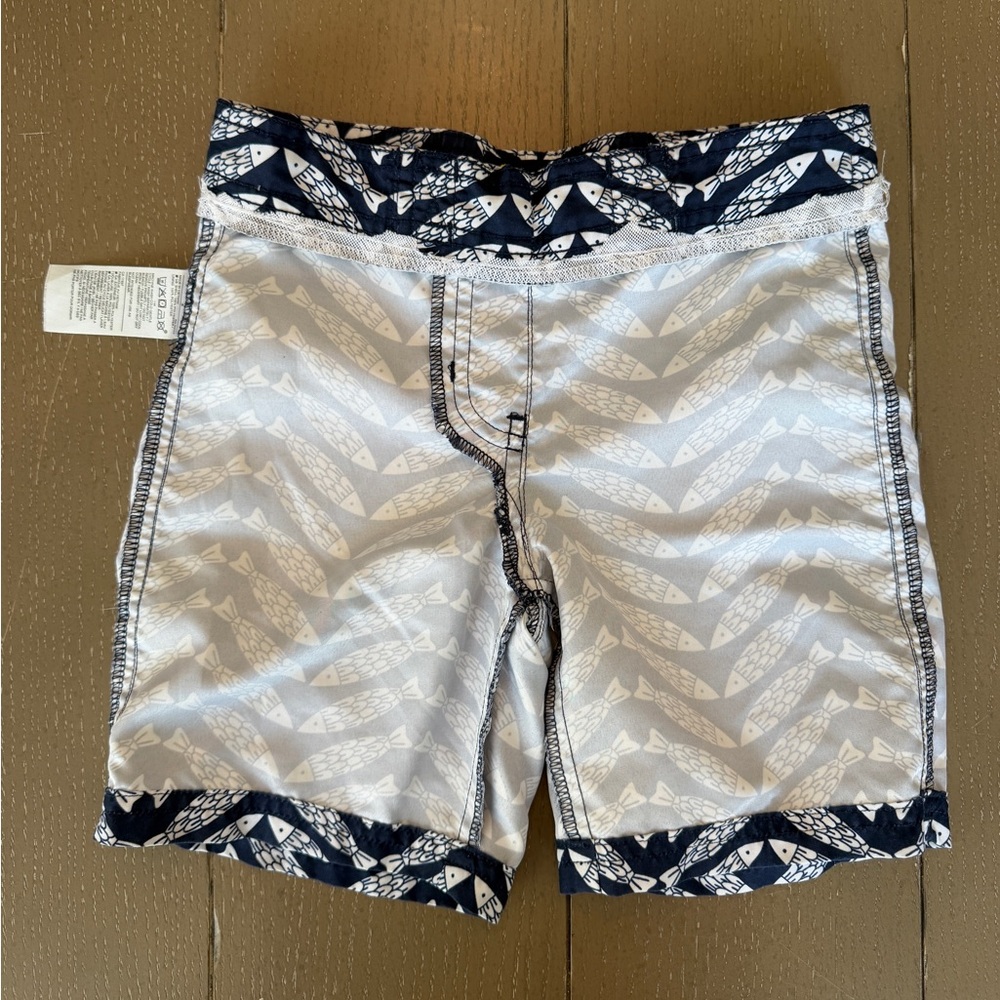Janie and Jack Toddler Boys’ Blue Fish Swim Trunks & Board Shorts • Size 4 (XS) - Picture 5 of 12
